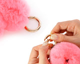 Cute Rex Rabbit Fur Keychain - Pink