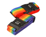 2 Pcs Security Rainbow Luggage Straps with Password Lock