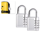 2 Pieces Resettable Combination Locks 4 Digit Gym Padlocks - Silver