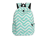 Stripe Print Casual Canvas Backpack - Green