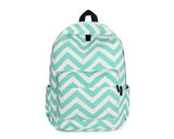 Stripe Print Casual Canvas Backpack - Green