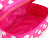 Double Layer Dots Pattern Makeup Bag with Mirror - Magenta