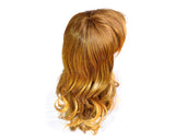 Heat Resistant Long Curly Wig with Side Swept Bangs - Brown
