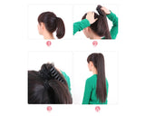 Heat Resistant Long Braided Ponytail Extension - Black