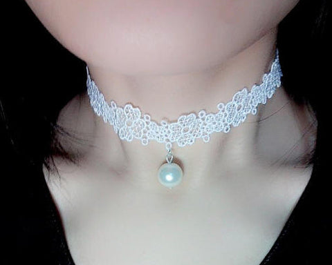 Retro Punk Goth Velvet Ribbon Gorgeous Choker Necklace-Lace Flower