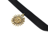 Retro Punk Goth Velvet Ribbon Gorgeous Choker Necklace-Bronze Sun