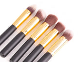 10 Pcs Professional Makeup Brush Set - Black