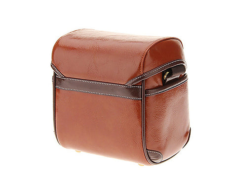 Vintage Style Leather Shoulder Bag for DSLR Camera - Brown