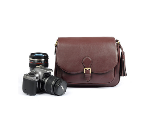 Retro Leather Camera Shoulder Bag for DSLR SLR Camera - Brown