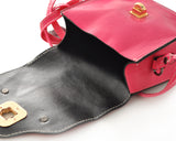 Exotic PU Leather Shoulder Bag for Women - Magenta