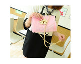 Translucent Jelly Shoulder Bag with Chain Strap - Pink