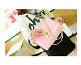 Translucent Jelly Shoulder Bag with Chain Strap - Pink