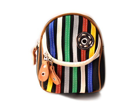 Youthful Canvas Stripes Shoulder Bag - Black