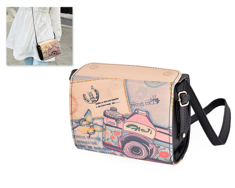 Retro PU Leather Camera Bag for Fujifilm Instax Mini Cameras - Black