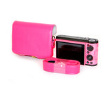 Retro Casio Exilim EX-ZR3500/EX-ZR2000 Camera Leather Case - Magenta