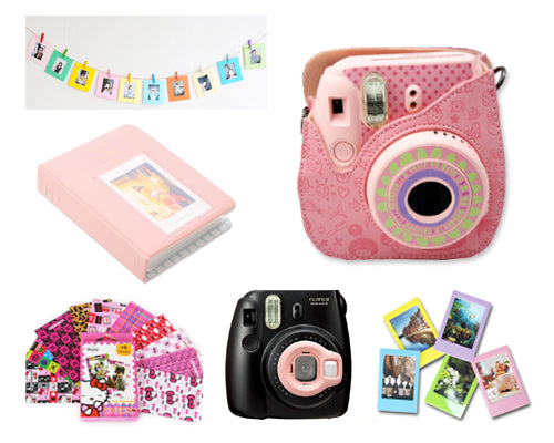Fujifilm Bundle Set Frame/ Cartoon Case for Fuji Instax  Mini 8 - Pink
