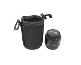 4 Pcs Soft Elastic DSLR SLR Camera Lens Pouch Bag Case - Black