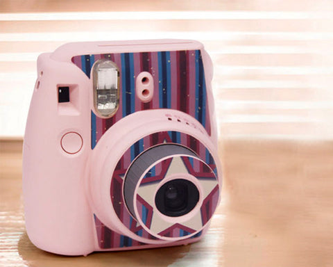 Stripe Camera Sticker for Fujifilm Instax mini 8 - Pink