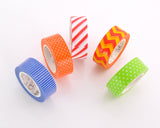 5 Pcs 1.5cm Transparent Craft Decor Paper Washi Masking Tape