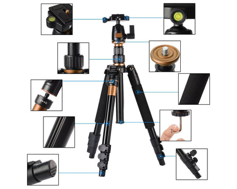 Aluminium 20'' - 55'' Ball Head Designed Camera Tripod