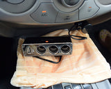 3-Socket Car Cigarette Lighter Power Adapter with USB Charger Adapter