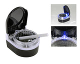 Mini Portable LED Car Cigarette Smokeless Ashtray - Black