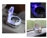Mini Portable LED Car Cigarette Smokeless Ashtray - Silver