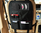Universal Car Seat Backside Multi Pockets Storage Bag - Black