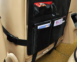 Universal Car Seat Backside Multi Pockets Storage Bag - Black