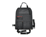Universal Car Seat Backside Multi Pockets Storage Bag - Black