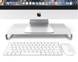 Aluminum Anti-skid Computer Monitor Stand Organizer - Silver