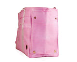 Stripe Series Pet Kennel Carrier Crate Tote Bag - Pink