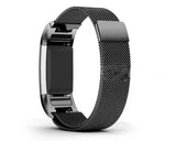 Magnet Stainless Steel Mesh Watch Band for Fitbit Charge 2 - Black