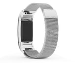 Magnet Stainless Steel Mesh Watch Band for Fitbit Charge 2 - Silver