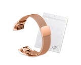 Magnet Stainless Steel Mesh Watch Band for Fitbit Charge 2 - Rose Gold