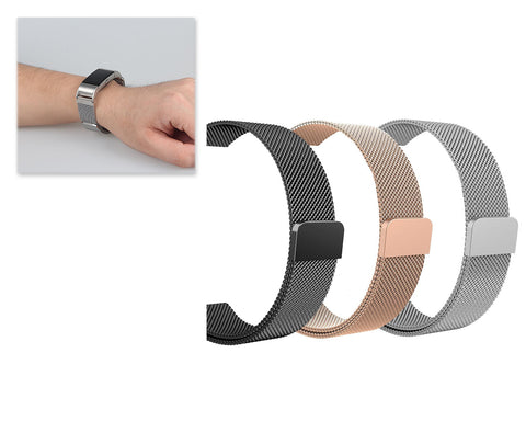 3 Pcs Magnet Stainless Steel Mesh Watch Band for Fitbit Charge 2