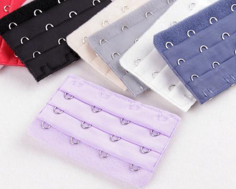 Women Adjustable 4 Hooks Spacing Back Bra Extender Strap Set with 5 Pieces