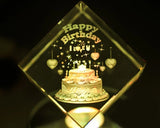 3D Laser Engraved LED Rotating Music Box