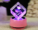 3D Laser Engraved LED Rotating Music Box