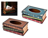 Retro Handcrafted Wooden Book Design Tissue Box