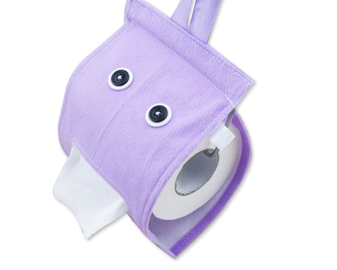Cartoon Plush Toilet Paper Cover - Purple