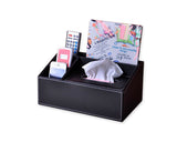 PU Leather Tissue Box Holder with Compartments