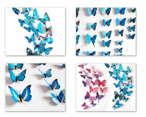 12 Pieces DIY Home Decoration 3D Butterflies Wall Stickers