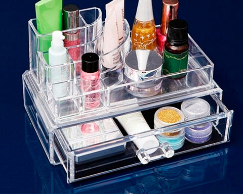 Acrylic Makeup Organizer Jewelry Cosmetic Storage Holder with Drawer