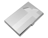 Cross Line Stainless Steel Business Card Holder