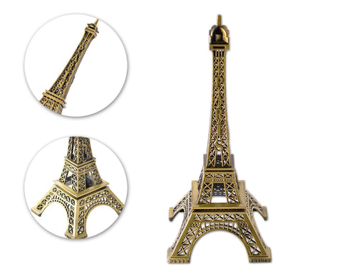 Romantic Metallic Eiffel Tower Model Statue Decoration - 32cm