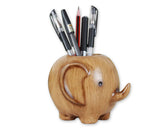 Elephant Shape Desk Pencil Holder - Brown