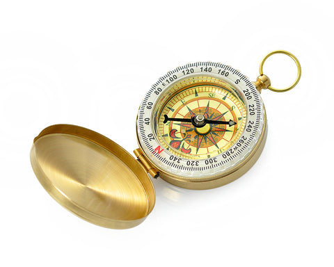 Outdoor Navigation Hiking Camping Pocket Brass Luminous Compass