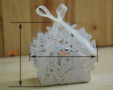 Laser Cut Butterfly Wedding Candy Boxes with Ribbons