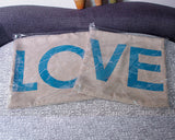 Linen Romantic Love Couple Throw Pillow Case Cushion Cover